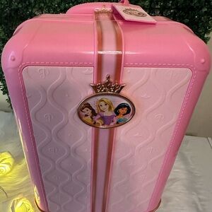 Disney Pink and White Doll Luggage with Quilted Charm